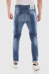 White Rabbit Belt Loops Ripped Casual Jeans - Standard Blue
