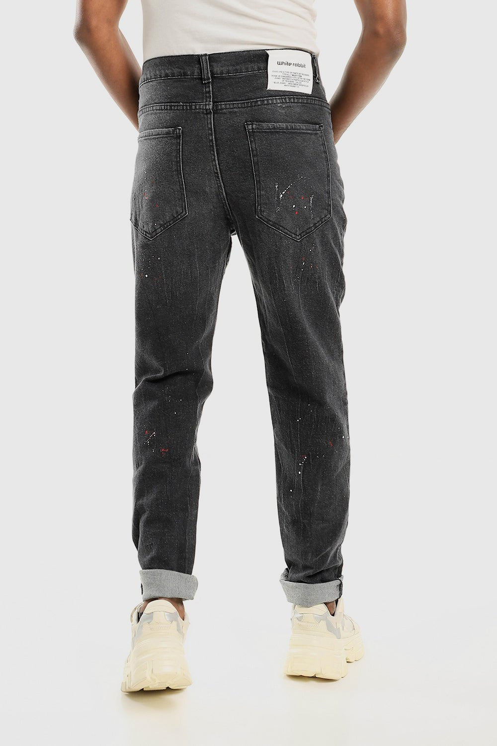 White Rabbit Front Wash With Splatter Colors Heather Jeans