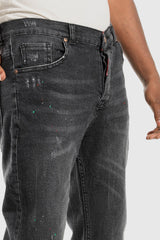 White Rabbit Front Wash With Splatter Colors Heather Jeans