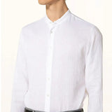 Coup – Solid Linen Shirt with Mandarin Collar
