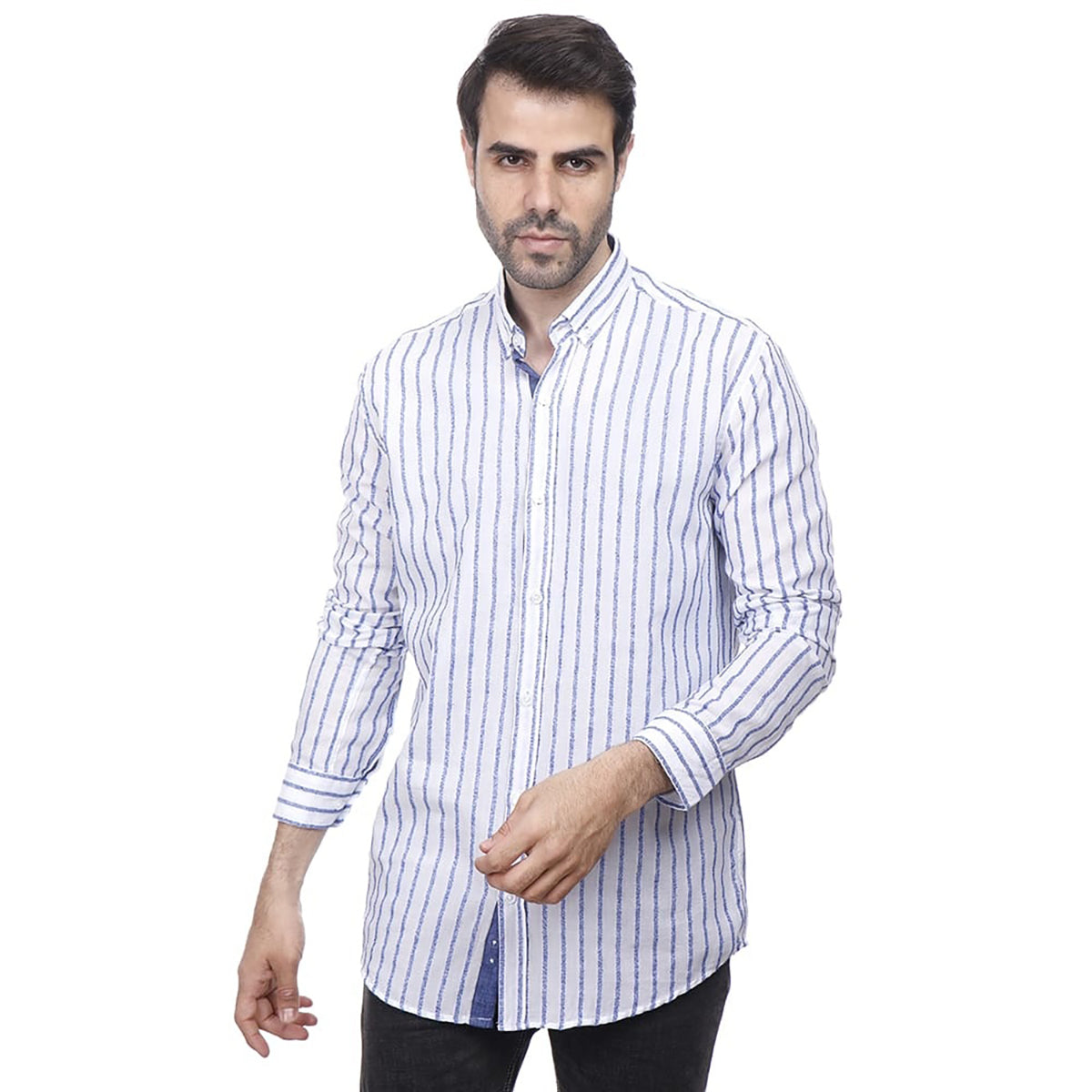 Coup – Vertical Stripe Button Down Shirt For Men
