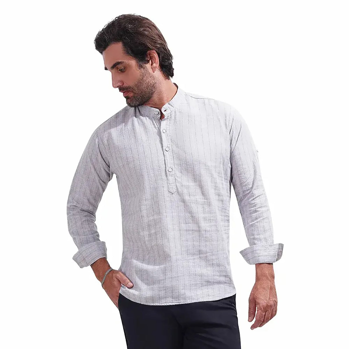 Coup – Regular Fit Dressing Mandarin Collar Shirt