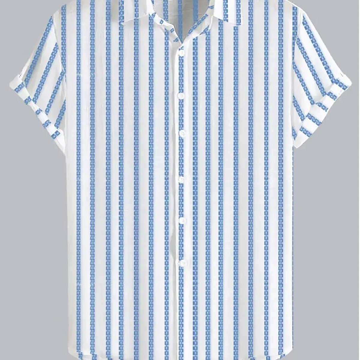 Coup – Men’s Linen Regular Fit Striped Shirt with Short Sleeves