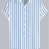 Coup – Men’s Linen Regular Fit Striped Shirt with Short Sleeves