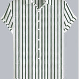 Coup – Men’s Linen Regular Fit Striped Shirt with Short Sleeves
