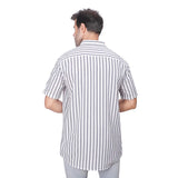 Coup – Men’s Linen Regular Fit Striped Shirt with Short Sleeves