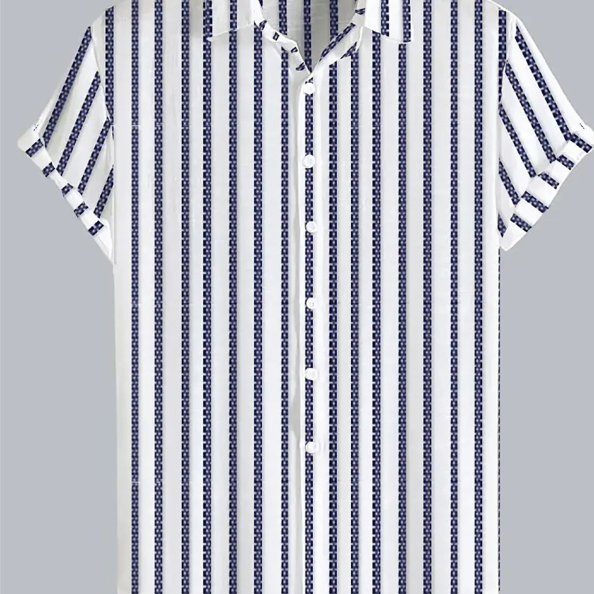 Coup – Men’s Linen Regular Fit Striped Shirt with Short Sleeves