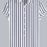 Coup – Men’s Linen Regular Fit Striped Shirt with Short Sleeves