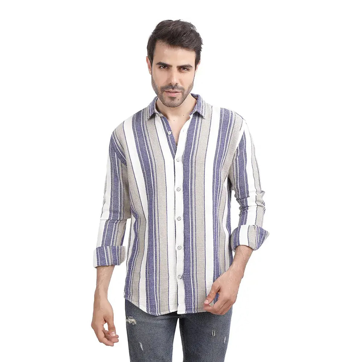 Coup – Vertical Stripe Button Down Shirt