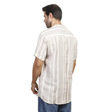 Coup – Men’s Linen Regular Fit Striped Shirt with Short Sleeves