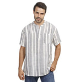Coup – Men’s Linen Regular Fit Striped Shirt with Short Sleeves