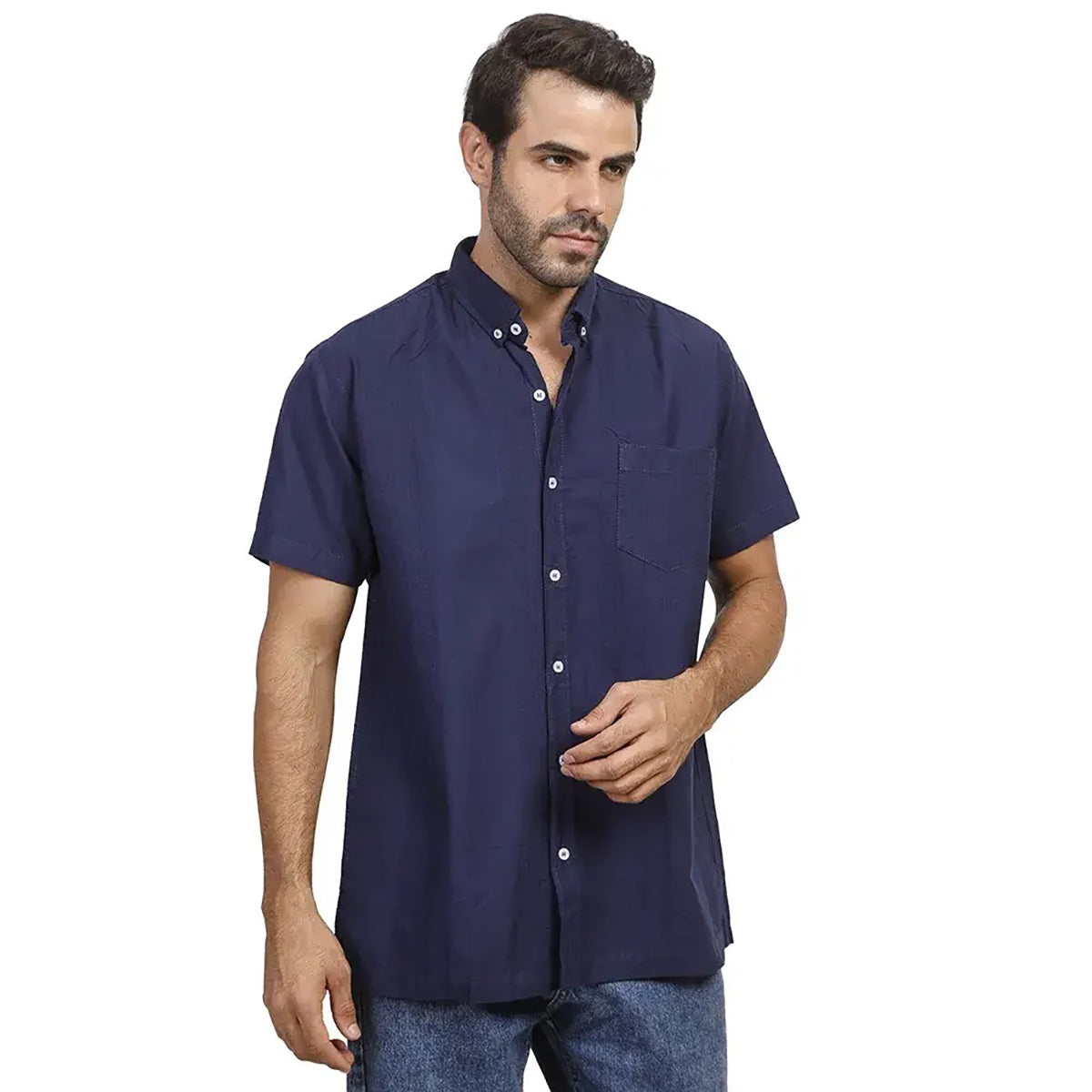 Coup – Chest Pocket Regular Fit Shirt with Short Sleeves