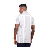 Coup – Men’s Linen Textured Striped Shirt with Short Sleeves