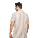 Coup – Men’s Linen Regular Fit Striped Shirt with Short Sleeves