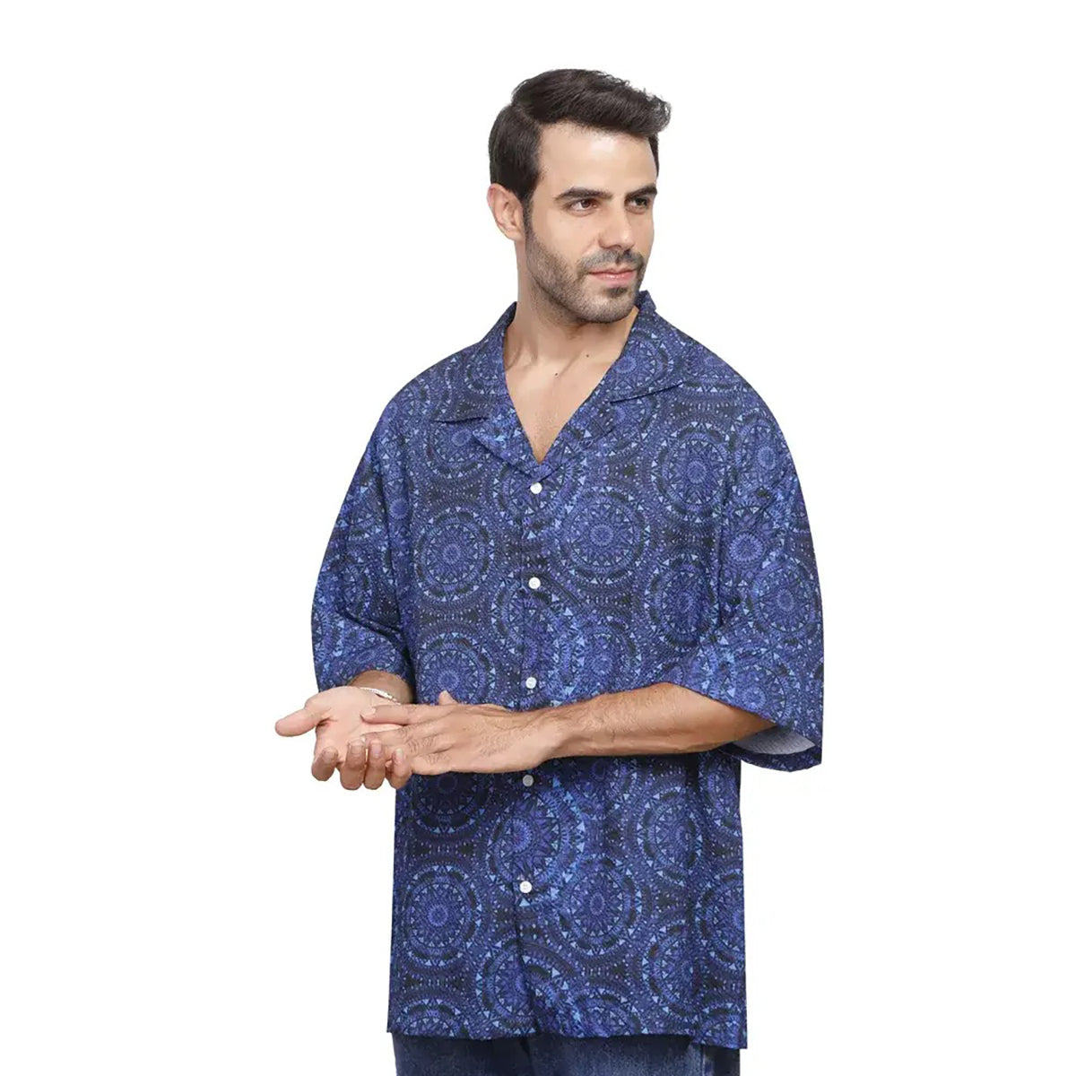 Coup – Blue Full Covered Shirt with Short Sleeve