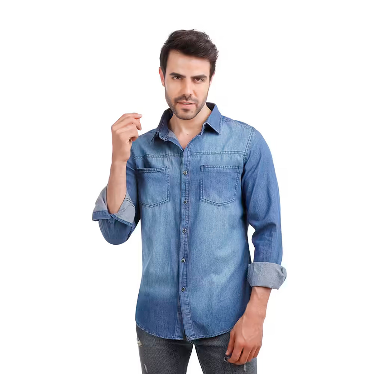 Coup – Denim Shirt With Long Sleeves