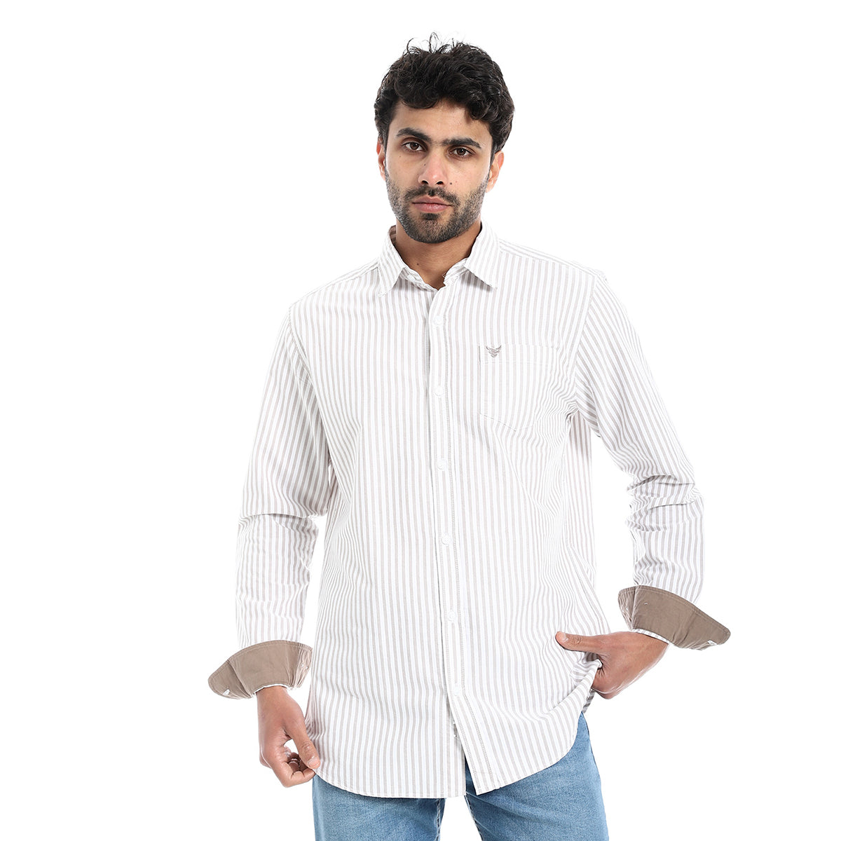 Coup – Men’s Striped Cotton Modern Regular Fit Shirt
