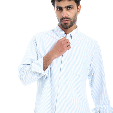 Coup – Pinstripe Regular Fit Shirt – Button Collar