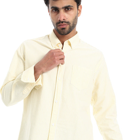 Coup – Pinstripe Regular Fit Shirt – Button Collar