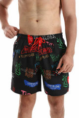 White Rabbit - Side Pockets Self Patterned Board Shorts  For Men