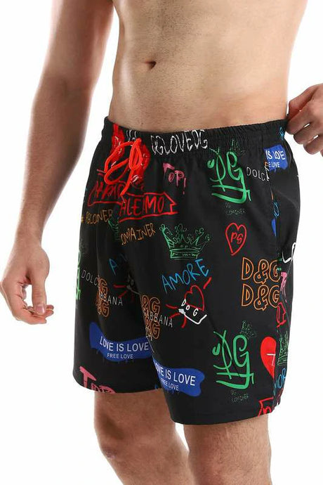 White Rabbit - Side Pockets Self Patterned Board Shorts  For Men