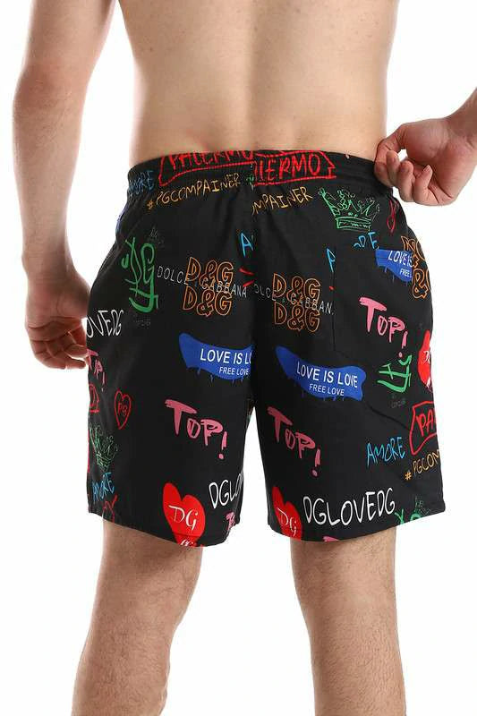 White Rabbit - Side Pockets Self Patterned Board Shorts  For Men