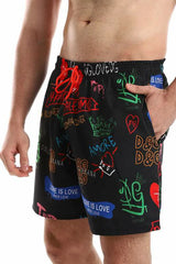 White Rabbit - Side Pockets Self Patterned Board Shorts  For Men