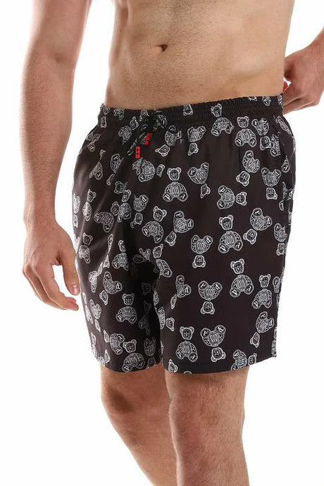 White Rabbit - Teddy Bear Patterned Swim Short  For Men