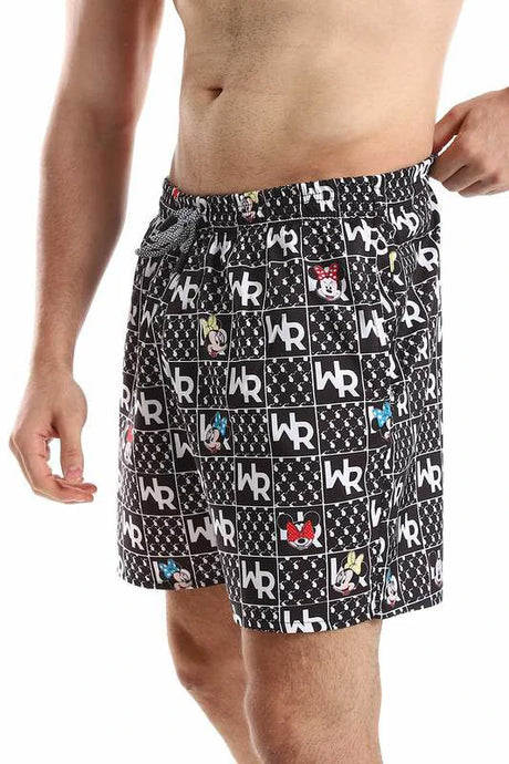 White Rabbit - Side Pockets Self Patterned Board Shorts  For Men
