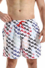 White Rabbit - Side Pockets Self Patterned Board Shorts For Men