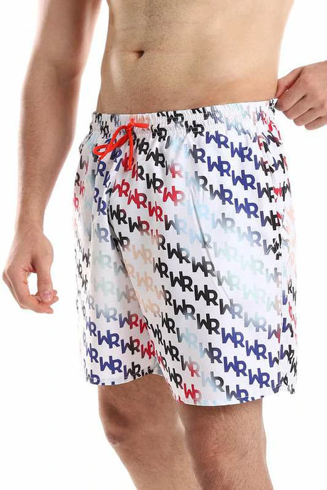 White Rabbit - Side Pockets Self Patterned Board Shorts For Men