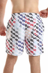 White Rabbit - Side Pockets Self Patterned Board Shorts For Men