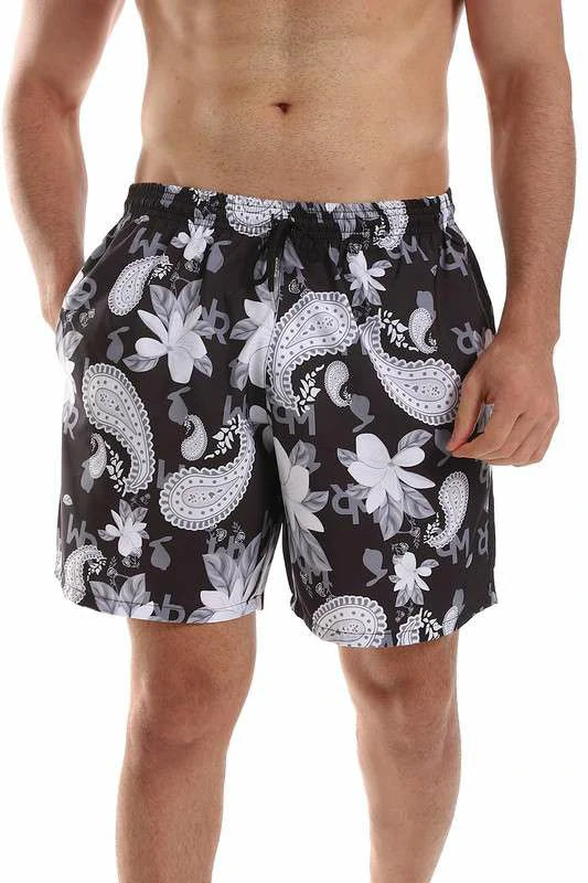 White Rabbit - Elastic Waist Polyester Summer Swim Short For Men