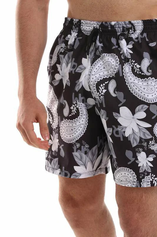 White Rabbit - Elastic Waist Polyester Summer Swim Short For Men
