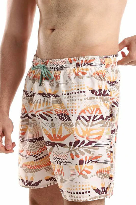 White Rabbit - Side Pockets Self Patterned Board Shorts  For Men