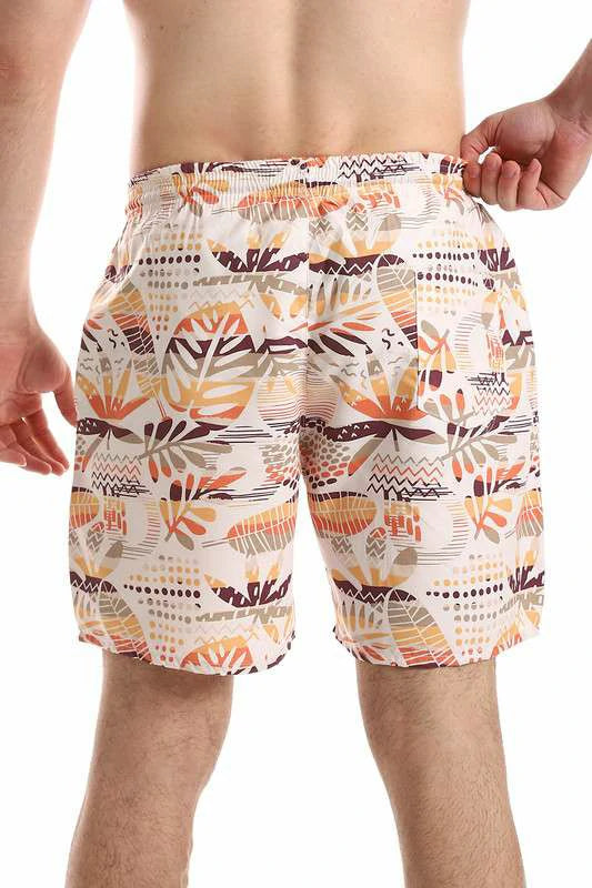 White Rabbit - Side Pockets Self Patterned Board Shorts  For Men