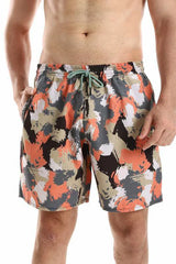 White Rabbit - Side Pockets Self Patterned Board Shorts  For Men