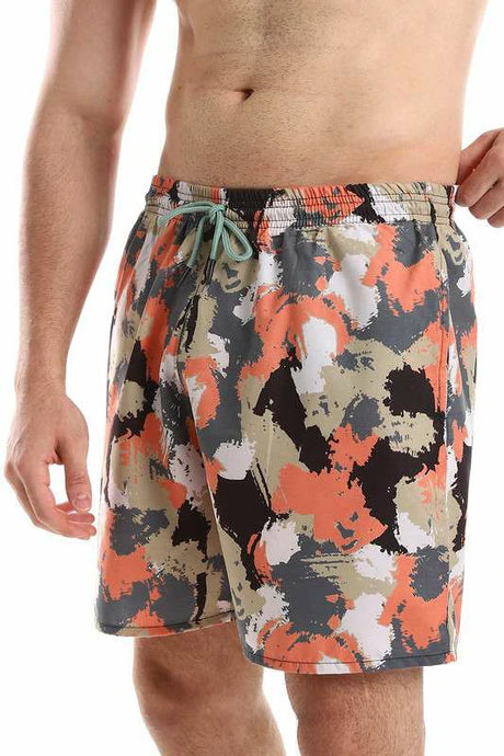 White Rabbit - Side Pockets Self Patterned Board Shorts  For Men