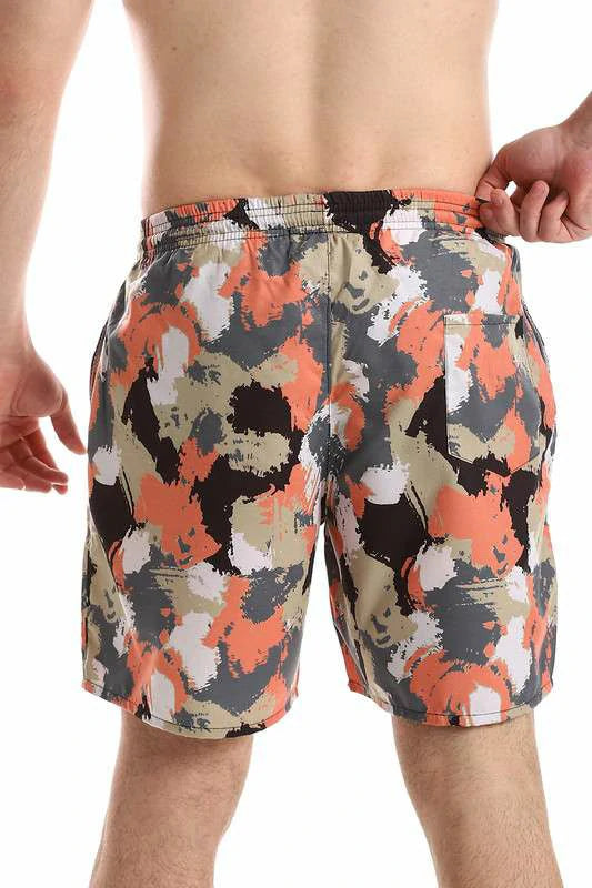 White Rabbit - Side Pockets Self Patterned Board Shorts  For Men
