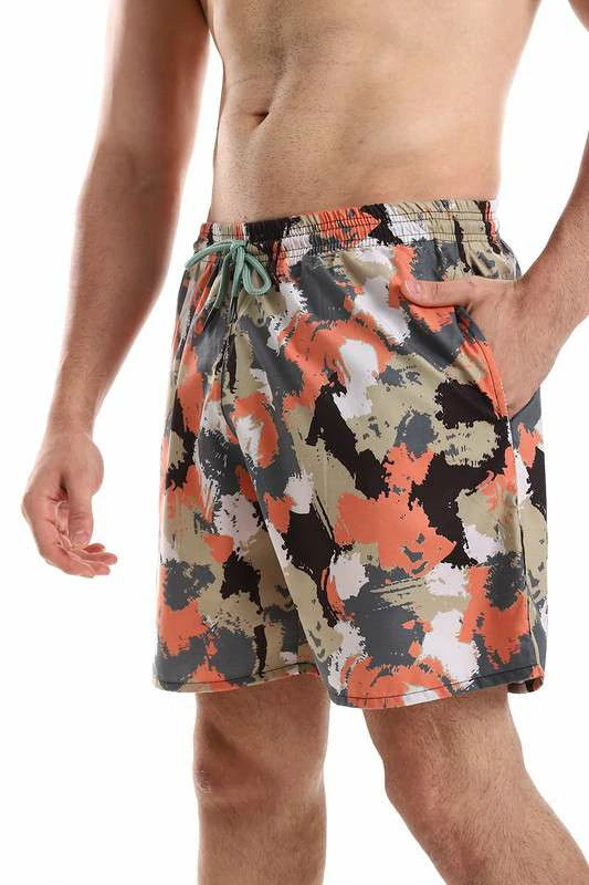 White Rabbit - Side Pockets Self Patterned Board Shorts  For Men