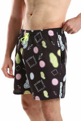 White Rabbit - Side Pockets Crabs Patterned Board Shorts  For Men