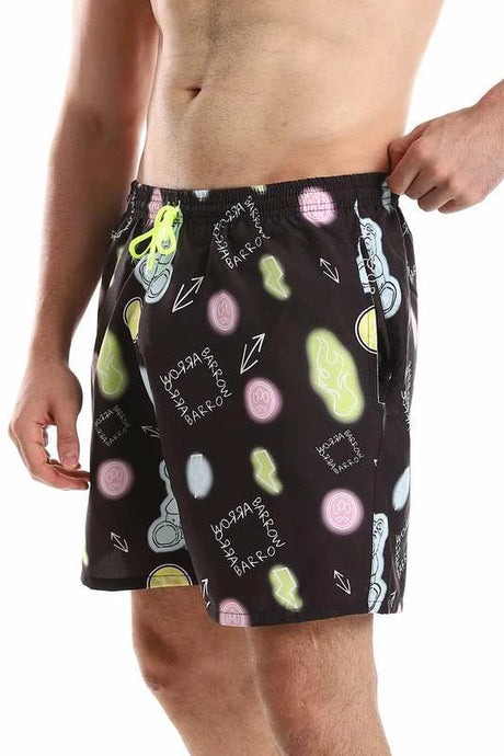 White Rabbit - Side Pockets Crabs Patterned Board Shorts  For Men