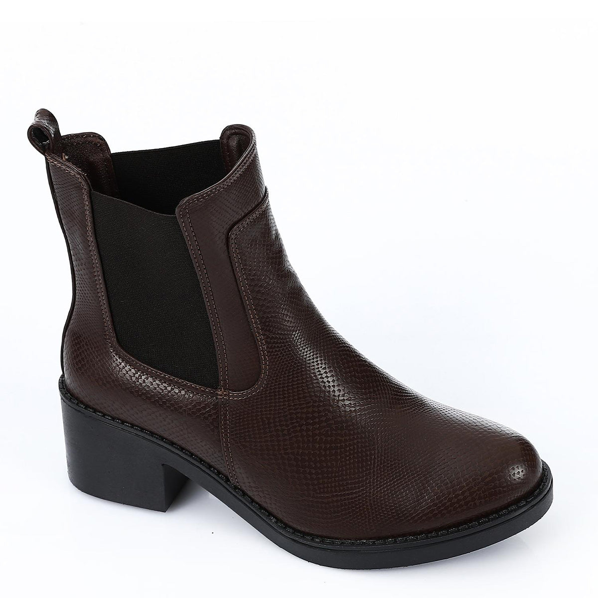 XO - Leather Ankle Boot -   Brown