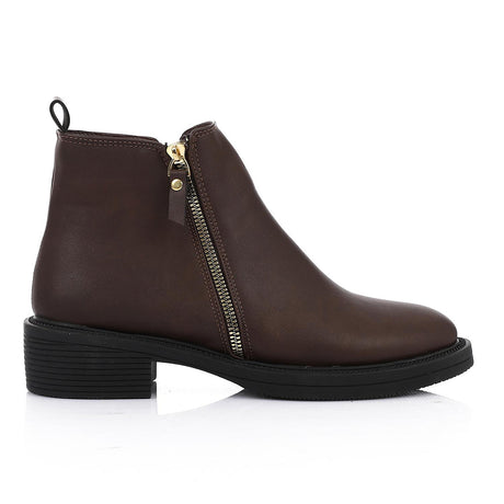 XO - Leather Ankle Boot 1433-Brown