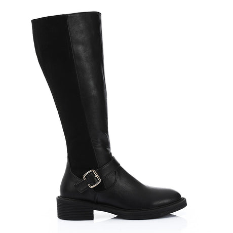 XO - Leather Suede Boot - Black