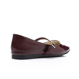 XO - Women Solid Color Pointed Toe Fashionable Vintage Sweet Flat Shoes 1462