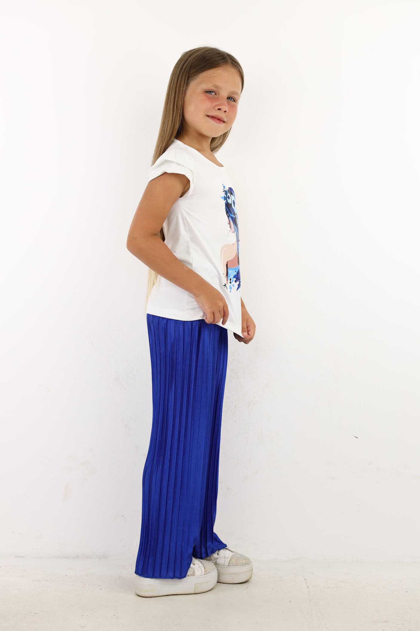 Minime - Pleated Wide leg Satin pants