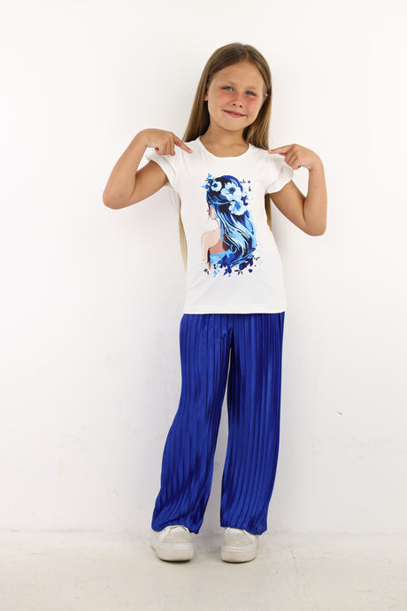 Minime - Pleated Wide leg Satin pants