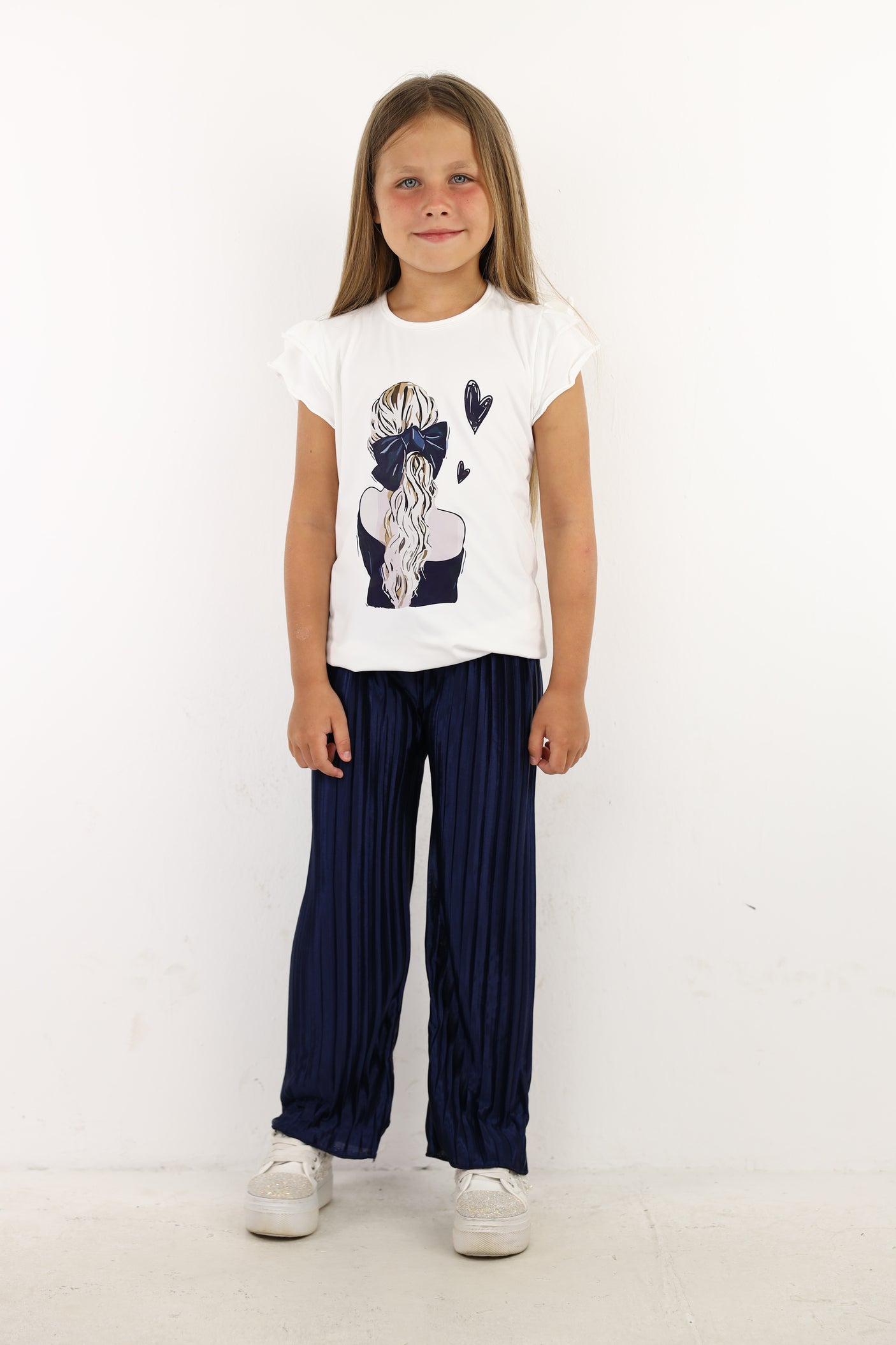 Minime - Pleated Wide leg Satin pants