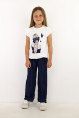 Minime - Pleated Wide leg Satin pants
